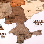 Wooden Map of Ukraine Multicolor Enjoy The Wood