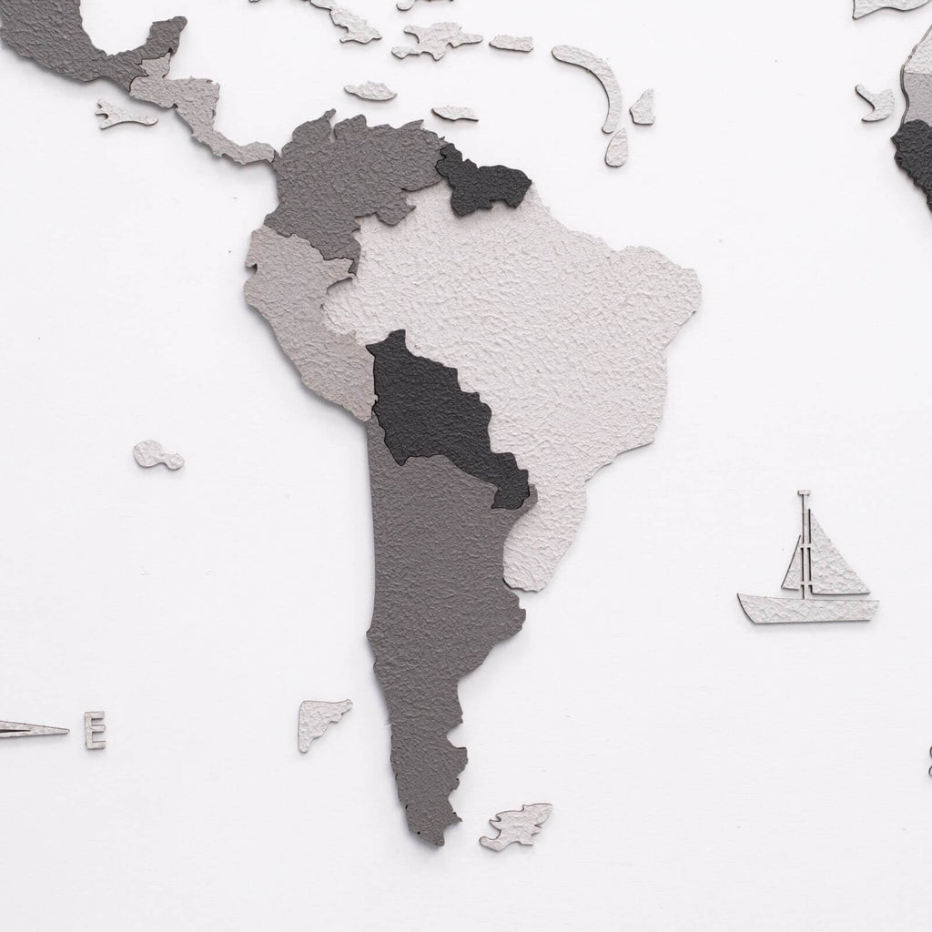 3D Wooden World Map Concrete Enjoy The Wood