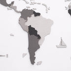 3D Wooden World Map Concrete Enjoy The Wood
