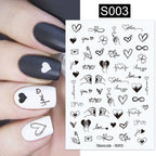 Marble Blooming 3D Nail Sticker Decals Flower Leaves Transfer Water Sliders Abstract Geometric Lines Nail Watermark Decals iridescent Decoration Nail Self-Adhesive Decals Nail Stickers Water Transfer Fresh Nail Decals for Nail Art Butterfly Palm