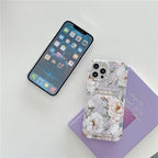 Marble Card Holder Flower Leopard Print Phone Case For iPhone 11 12 13 Pro Max Wallet Soft Silicone Cover Silicone Grey White Shiny Slim Soft Scratch Resistant Case Stevvex