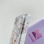 Marble Card Holder Flower Leopard Print Phone Case For iPhone 11 12 13 Pro Max Wallet Soft Silicone Cover Silicone Grey White Shiny Slim Soft Scratch Resistant Case Stevvex