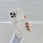 Marble Card Holder Flower Leopard Print Phone Case For iPhone 11 12 13 Pro Max Wallet Soft Silicone Cover Silicone Grey White Shiny Slim Soft Scratch Resistant Case Stevvex