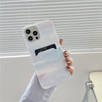 Marble Card Holder Flower Leopard Print Phone Case For iPhone 11 12 13 Pro Max Wallet Soft Silicone Cover Silicone Grey White Shiny Slim Soft Scratch Resistant Case Stevvex
