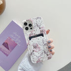 Marble Card Holder Flower Leopard Print Phone Case For iPhone 11 12 13 Pro Max Wallet Soft Silicone Cover Silicone Grey White Shiny Slim Soft Scratch Resistant Case Stevvex
