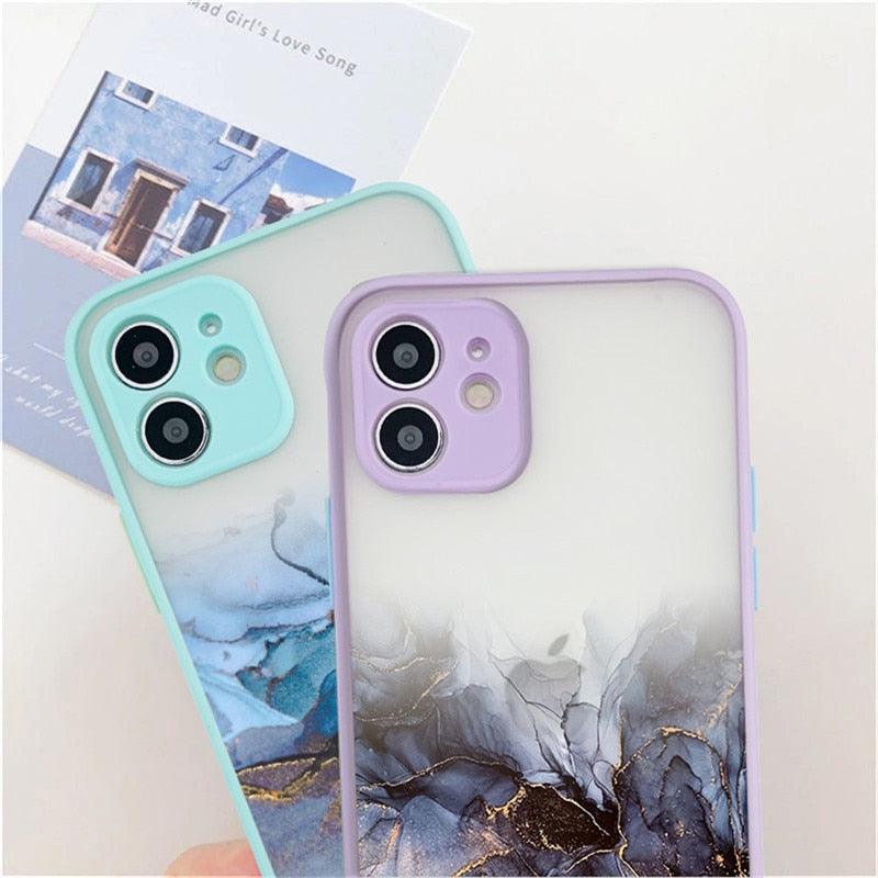 Marble Pattern Aesthetic Silicone Ultra Thin Scratch-Resistant Shockproof Mobile Phone Case For iPhone 11 Case Stylish Soft Camera Protective Cover For iPhone 12 Pro Max Mini XR XS Max X 7 8 Plus Case Stevvex