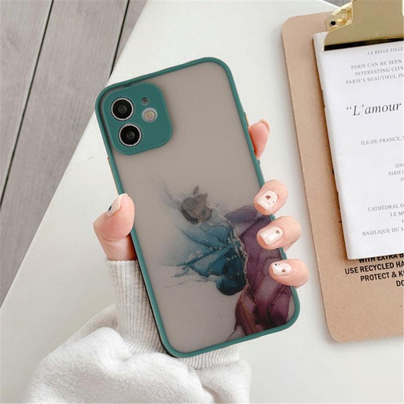 Marble Pattern Aesthetic Silicone Ultra Thin Scratch-Resistant Shockproof Mobile Phone Case For iPhone 11 Case Stylish Soft Camera Protective Cover For iPhone 12 Pro Max Mini XR XS Max X 7 8 Plus Case Stevvex