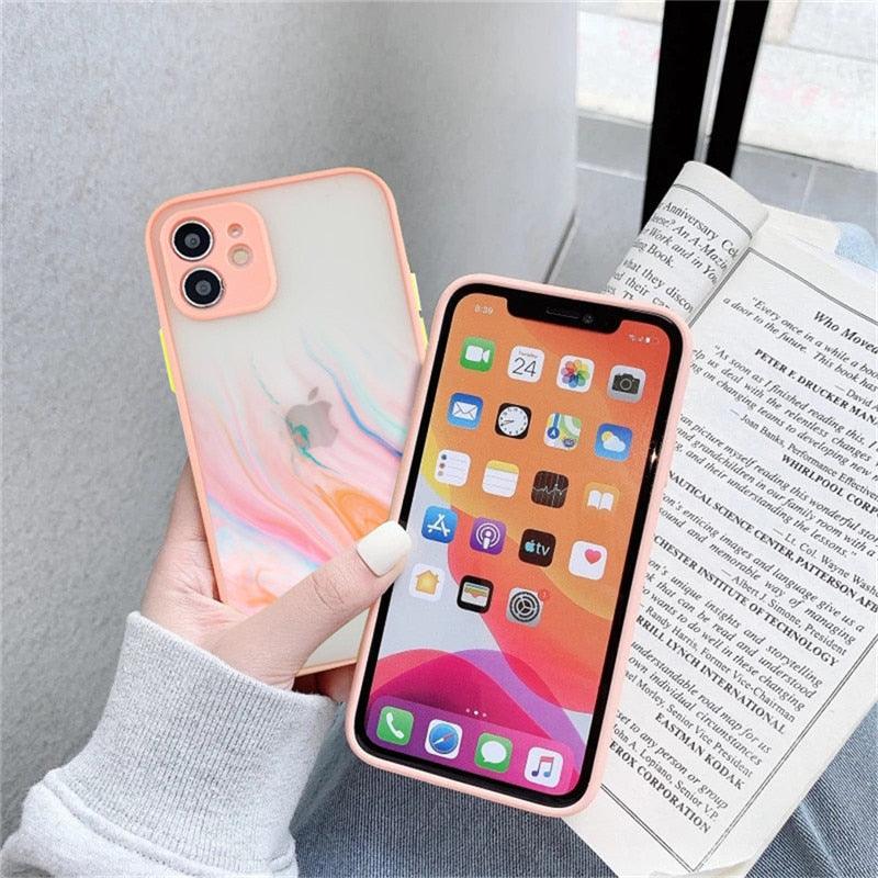 Marble Pattern Aesthetic Silicone Ultra Thin Scratch-Resistant Shockproof Mobile Phone Case For iPhone 11 Case Stylish Soft Camera Protective Cover For iPhone 12 Pro Max Mini XR XS Max X 7 8 Plus Case Stevvex