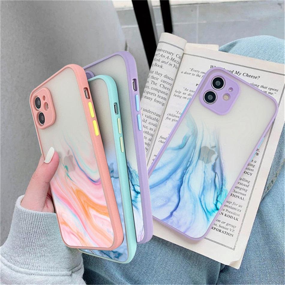 Marble Pattern Aesthetic Silicone Ultra Thin Scratch-Resistant Shockproof Mobile Phone Case For iPhone 11 Case Stylish Soft Camera Protective Cover For iPhone 12 Pro Max Mini XR XS Max X 7 8 Plus Case Stevvex