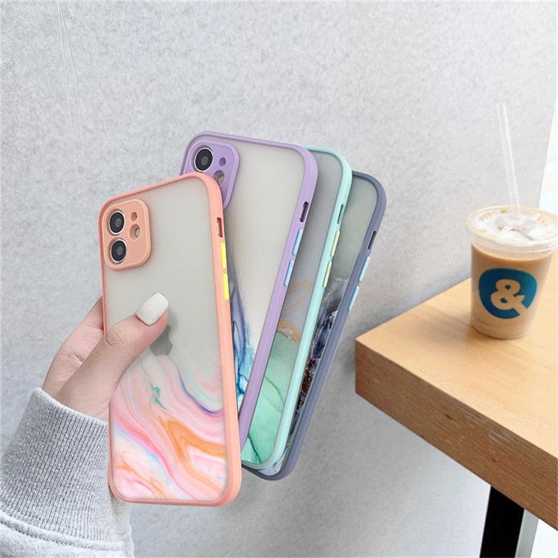 Marble Pattern Aesthetic Silicone Ultra Thin Scratch-Resistant Shockproof Mobile Phone Case For iPhone 11 Case Stylish Soft Camera Protective Cover For iPhone 12 Pro Max Mini XR XS Max X 7 8 Plus Case Stevvex