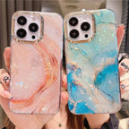 Marble Pattern Slim Shockproof Protective Soft Design for Girls Women Cute Case Cover For iPhone 13 Pro Max Glitter Marble Phone Case For iPhone 12 11 Pro Max XS Max XR Shockproof Cover Stevvex