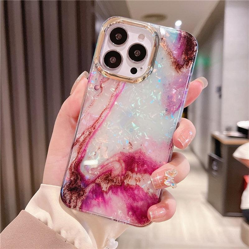 Marble Pattern Slim Shockproof Protective Soft Design for Girls Women Cute Case Cover For iPhone 13 Pro Max Glitter Marble Phone Case For iPhone 12 11 Pro Max XS Max XR Shockproof Cover Stevvex