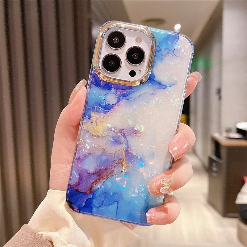 Marble Pattern Slim Shockproof Protective Soft Design for Girls Women Cute Case Cover For iPhone 13 Pro Max Glitter Marble Phone Case For iPhone 12 11 Pro Max XS Max XR Shockproof Cover Stevvex
