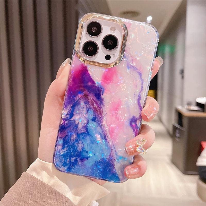 Marble Pattern Slim Shockproof Protective Soft Design for Girls Women Cute Case Cover For iPhone 13 Pro Max Glitter Marble Phone Case For iPhone 12 11 Pro Max XS Max XR Shockproof Cover Stevvex