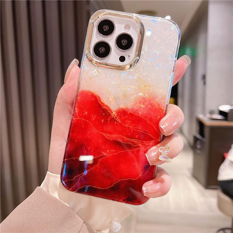 Marble Pattern Slim Shockproof Protective Soft Design for Girls Women Cute Case Cover For iPhone 13 Pro Max Glitter Marble Phone Case For iPhone 12 11 Pro Max XS Max XR Shockproof Cover Stevvex