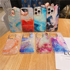 Marble Pattern Slim Shockproof Protective Soft Design for Girls Women Cute Case Cover For iPhone 13 Pro Max Glitter Marble Phone Case For iPhone 12 11 Pro Max XS Max XR Shockproof Cover Stevvex