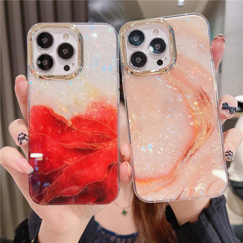 Marble Pattern Slim Shockproof Protective Soft Design for Girls Women Cute Case Cover For iPhone 13 Pro Max Glitter Marble Phone Case For iPhone 12 11 Pro Max XS Max XR Shockproof Cover Stevvex
