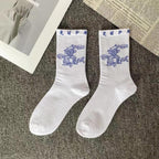 Marble Print Style Harajuku Skateboard Long Socks Creative Fun Lightning Hip Hop Style Socks Streetwear Casual Cotton Socks Unisex Street Couple Socks For Men And Women