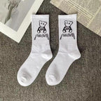 Marble Print Style Harajuku Skateboard Long Socks Creative Fun Lightning Hip Hop Style Socks Streetwear Casual Cotton Socks Unisex Street Couple Socks For Men And Women