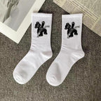 Marble Print Style Harajuku Skateboard Long Socks Creative Fun Lightning Hip Hop Style Socks Streetwear Casual Cotton Socks Unisex Street Couple Socks For Men And Women