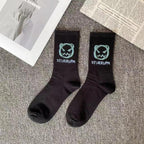 Marble Print Style Harajuku Skateboard Long Socks Creative Fun Lightning Hip Hop Style Socks Streetwear Casual Cotton Socks Unisex Street Couple Socks For Men And Women