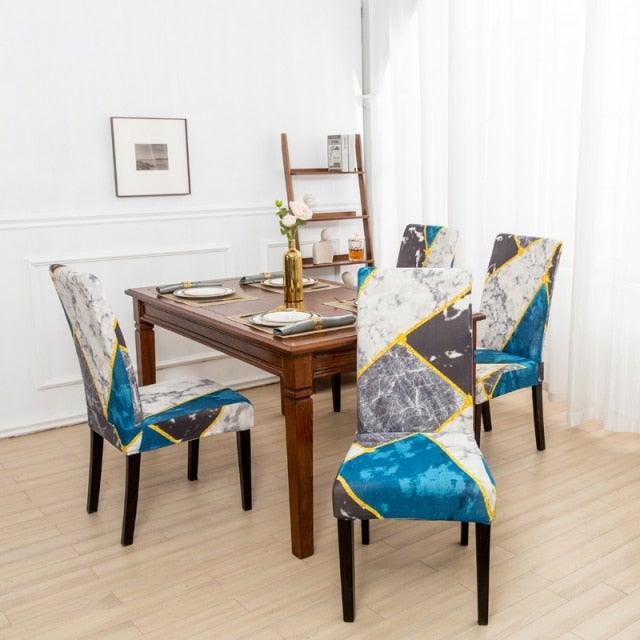 Marble Printed Stretch Chair Cover For Dining Room Office Banquet Chair Protector Elastic Material Armchair Cover  Chair Cover Chair Slipcover Marble Background Texture Parson Chair Stevvex