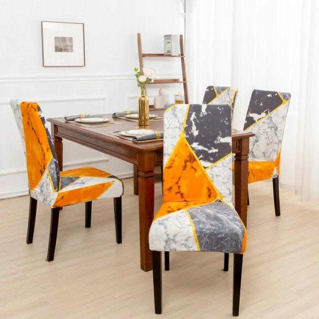 Marble Printed Stretch Chair Cover For Dining Room Office Banquet Chair Protector Elastic Material Armchair Cover  Chair Cover Chair Slipcover Marble Background Texture Parson Chair Stevvex