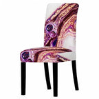 Marble Stretch Chair Cover For Dining Room Anti-Dirty Elastic Seat Cover Removable Slipcover For Banquet Wedding Party Glitter Crackle Chair Covers for Dining Room/Kitchen/Hotel/Ceremony, White Marble Soft Stretch Chair Protectors Removable Washable Slipc Stevvex