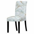Marble Stretch Chair Cover For Dining Room Anti-Dirty Elastic Seat Cover Removable Slipcover For Banquet Wedding Party Glitter Crackle Chair Covers for Dining Room/Kitchen/Hotel/Ceremony, White Marble Soft Stretch Chair Protectors Removable Washable Slipc Stevvex