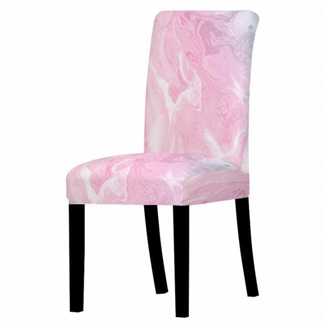 Marble Stretch Chair Cover For Dining Room Anti-Dirty Elastic Seat Cover Removable Slipcover For Banquet Wedding Party Glitter Crackle Chair Covers for Dining Room/Kitchen/Hotel/Ceremony, White Marble Soft Stretch Chair Protectors Removable Washable Slipc Stevvex