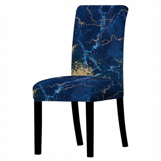 Marble Stretch Chair Cover For Dining Room Anti-Dirty Elastic Seat Cover Removable Slipcover For Banquet Wedding Party Glitter Crackle Chair Covers for Dining Room/Kitchen/Hotel/Ceremony, White Marble Soft Stretch Chair Protectors Removable Washable Slipc Stevvex
