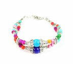 Marbled Double Strand Beaded Bracelet Colorful Boho