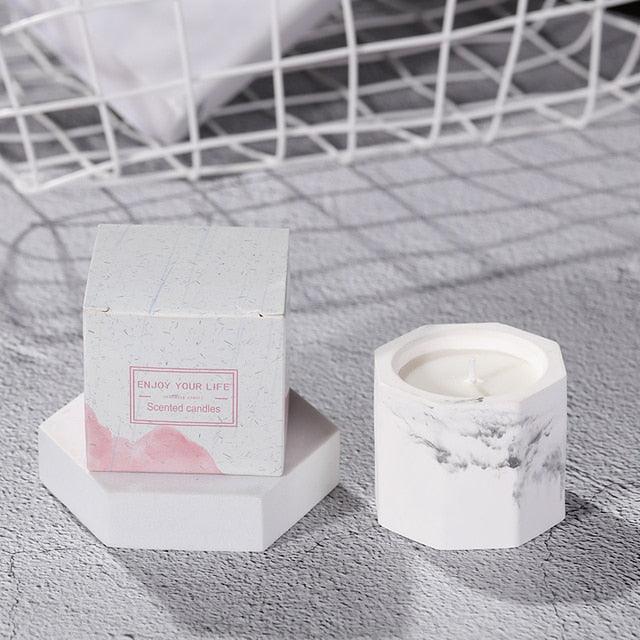 Marbled Plaster Scented Soy Candles Candlestick Aromatherapy For Party Gifts Marbled Plaster Scented Soy Candles Candlestick Aromatherapy Stress Relief Candles For Birthday Wedding Decoration Christmas Handmade Stevvex