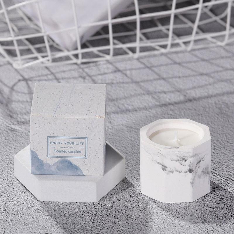 Marbled Plaster Scented Soy Candles Candlestick Aromatherapy For Party Gifts Marbled Plaster Scented Soy Candles Candlestick Aromatherapy Stress Relief Candles For Birthday Wedding Decoration Christmas Handmade Stevvex