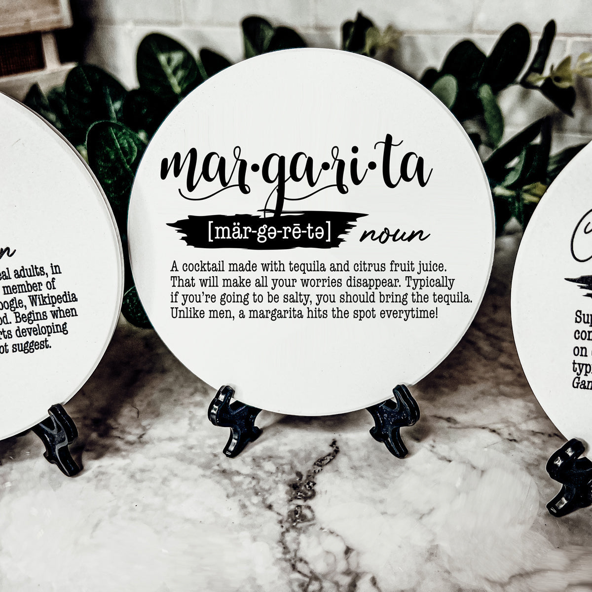 Funny Drink Definition Coasters Set Dictionary Quote Coasters For Bar And Countertop Decor BandsCo Straps