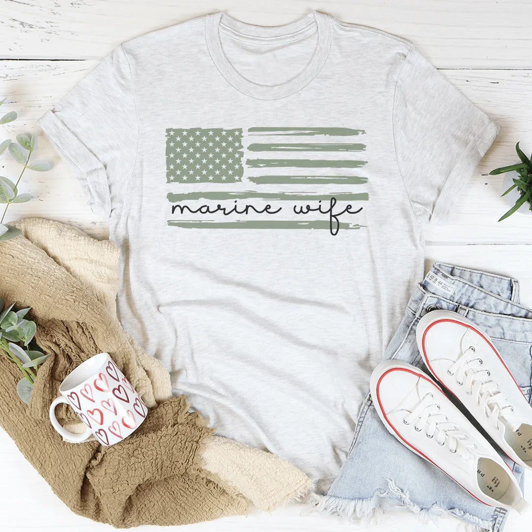 Marine Wife Tee Peachy Sunday