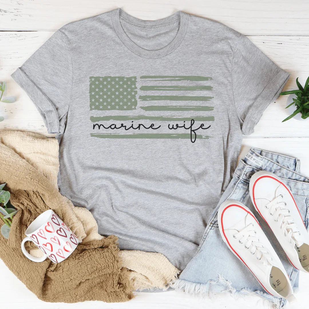 Marine Wife Tee Peachy Sunday