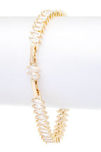 Marquise Cubic Zirconia Bracelet Gold Tennis Chain Elegant