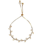Marquise CZ Wrap Bracelet Gold Plated Adjustable Bridal