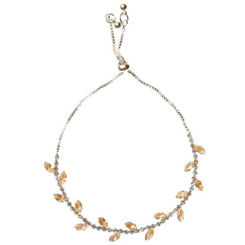Marquise CZ Wrap Bracelet Gold Plated Adjustable Bridal