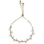 Marquise CZ Wrap Bracelet Gold Plated Adjustable Bridal