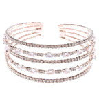 Marquise CZ Wrap Bracelet Gold Plated Multirow Spring Cuff