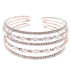 Marquise CZ Wrap Bracelet Gold Plated Multirow Spring Cuff