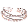 Marquise CZ Wrap Bracelet Rose Gold Triple Layer Cuff
