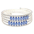 Marquise Rhinestone Crystal Spring Coil Adjustable Bracelet