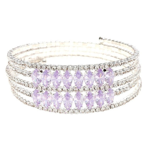 Marquise Rhinestone Crystal Spring Coil Adjustable Bracelet