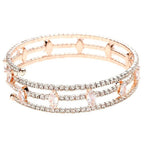 Marquise Rhinestone Wrap Bracelet Blue Crystal Triple