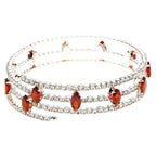 Marquise Rhinestone Wrap Bracelet Blue Crystal Triple