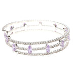 Marquise Rhinestone Wrap Bracelet Blue Crystal Triple