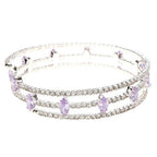 Marquise Rhinestone Wrap Bracelet Blue Crystal Triple